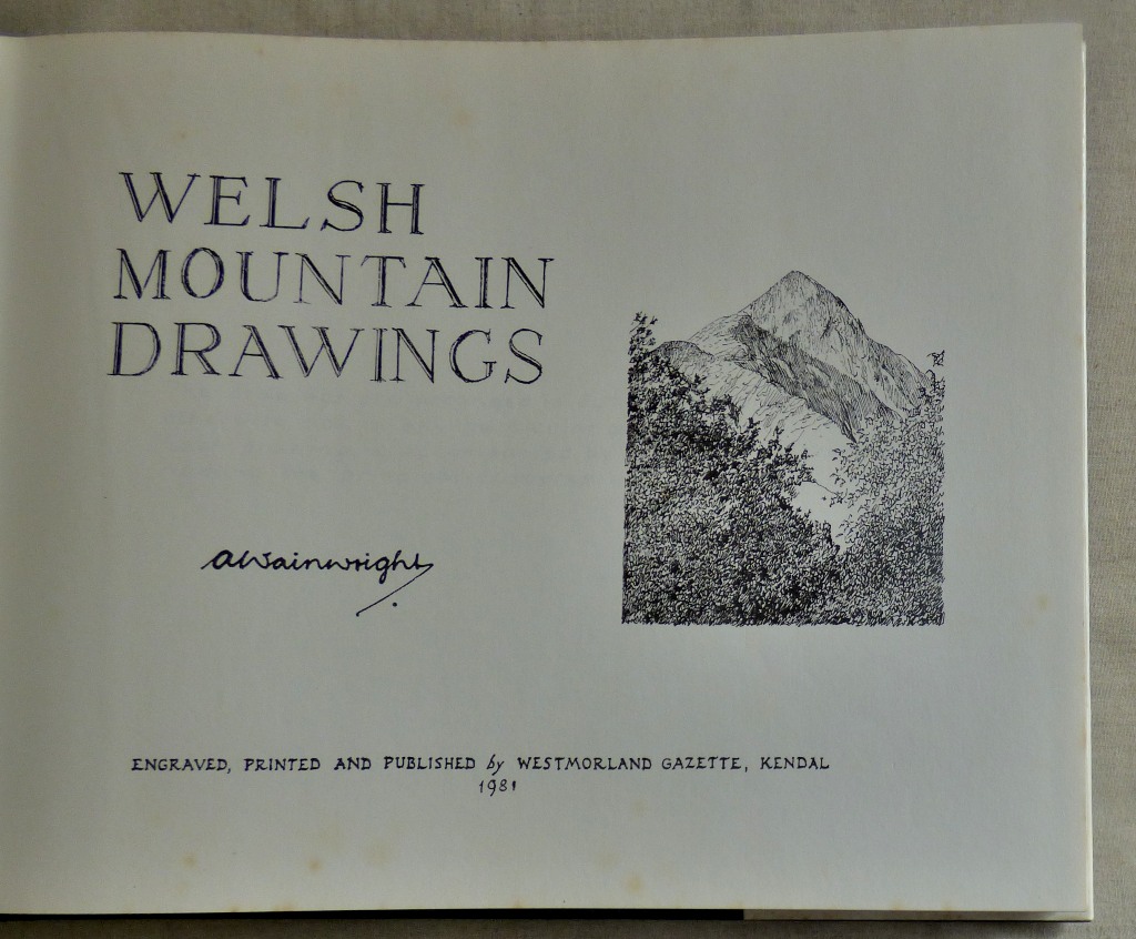 Art Book - hardback of Welsh Mountain Drawings by A.Wainright 1981, a little foxing