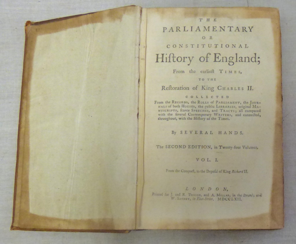 The Parliamentary or Constitutional History of England; From the Earliest Times, to the