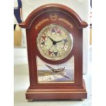 Clock-Bradford Exchange beautiful wooden mantle clock with RAF time set face, battle of Britain 70th