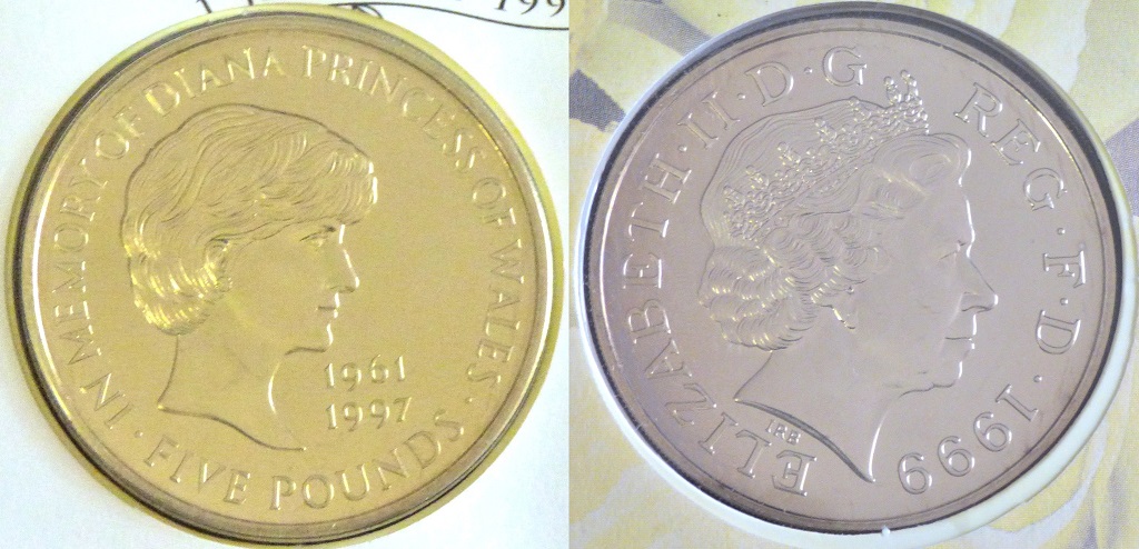 Great Britain 1999 Princess Diana Memorial Five Pound Coin and Stamp Set cover - Kensington Gardens, - Image 2 of 4