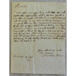 Scotland 1697 letter, Edinburgh to 'My Lord St Clair' from Matthew St Claire(male), hand delivered-