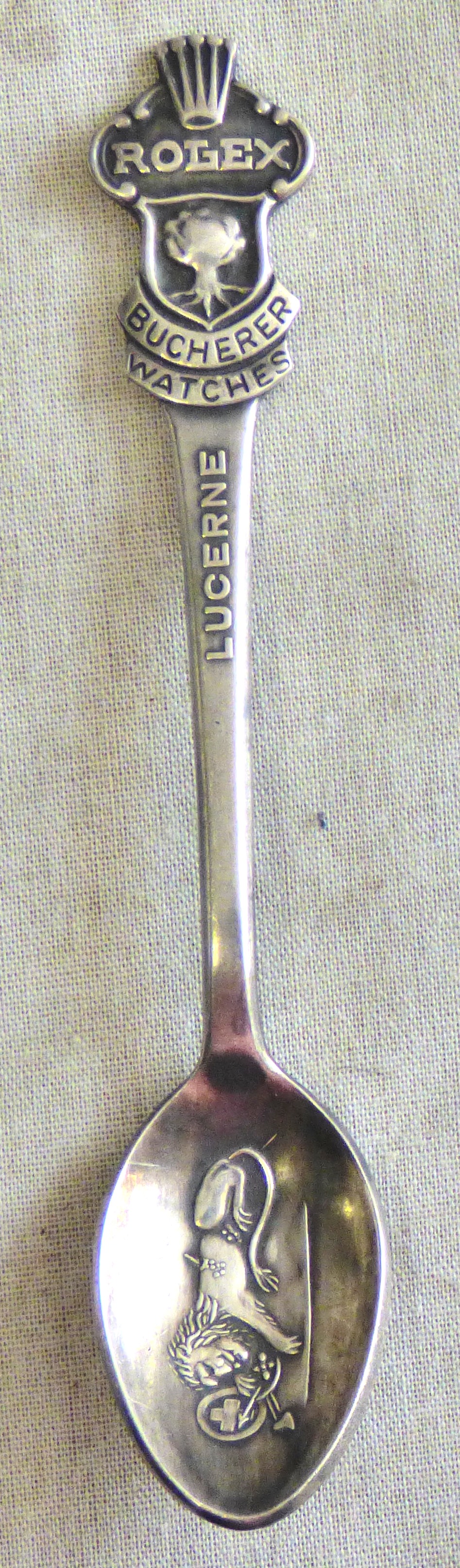Spoon-A Rolex-Butchered Watches - with a lion on the spoon-Lucerne very decorative