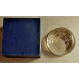 Paperweight - Crystal "Per Ardva.AD Astra with eagle engraved in glass