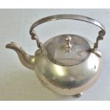 Kettle - White metal teapot/kettle on three ball feet