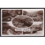 Postcard-West Yorkshire-Hebdon Bridge, fine RP, Mytholm + Golden Valley