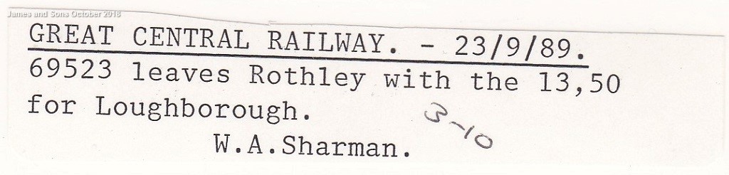 W.A.Sharman Photographic Quality Archive (10" x 8")-Great Central Railway - 23/9/89-69523 leaves - Image 3 of 3