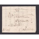 London/Yorkshire 1757 EL Free Franking and Bradford, allowed free without a signature because of the
