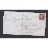 Scotland 1844 Wrapper Aberdeen to Edinburgh SG8, Scots MX 3 margins, Plate 25.