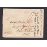 Somerset/Wales 1826 EL Abergavenny to Bath with double are Abergavenny m/s '9' rate (Post Paid)