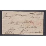 Yorkshire 1833 EL Harrogate (Willcocks 'E') to Kilmarnock Free Front on Card XX, Boxed Harrogate/ Py