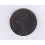 Token-Durham 1794 halfpenny token, success to the coal trade, D+H4-rare edge "South Shields and