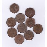 British Farthings (10) 1918 – 1943 all lustrous.