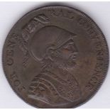 Token 1795-Middlesex Political half penny token - Helmet Bust Right, shield of arms -D+H 1018a, EF