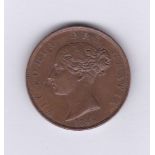 Great Britain 1844-Victoria half penny, NEF, some lustre