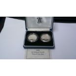 Great Britain 1989-Silver Proof two pound-two coin set 'Bill of Rights' and 'Claim of Rights' -