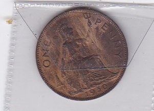 Great Britain-1950 penny, large part lustre