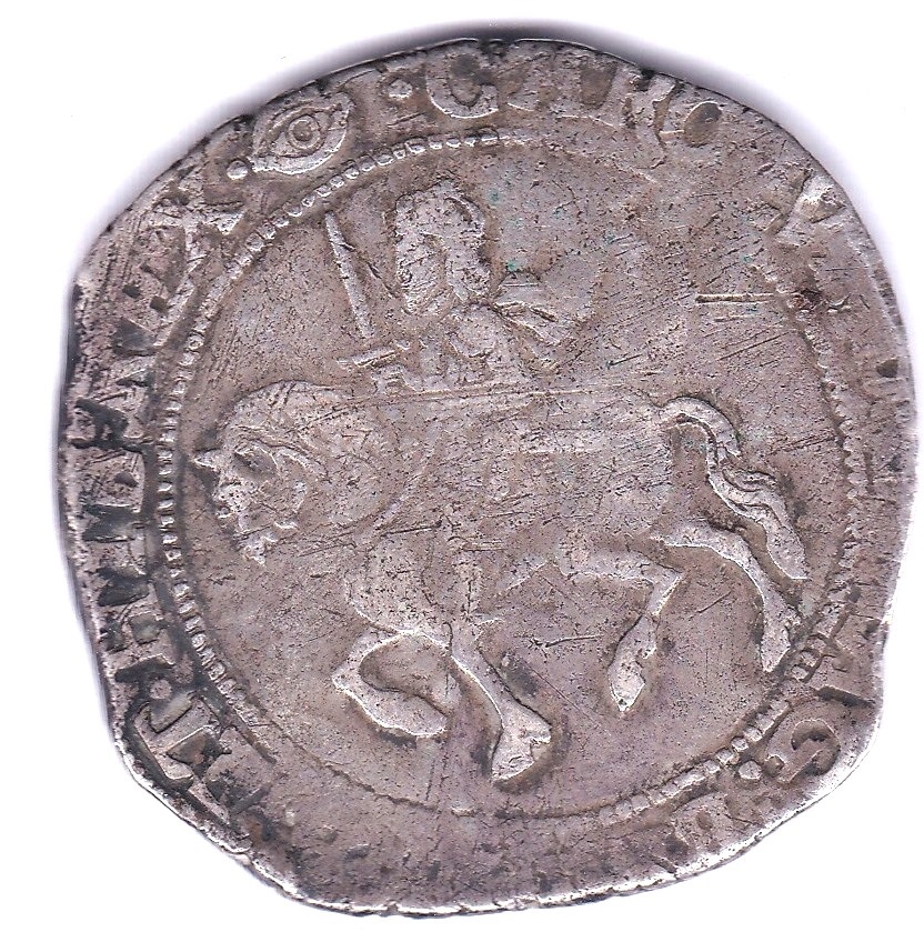 Charles I - Half-crown Tower Mint, under parliament mm eye 1645 -Group 3 Horseman -Spink 2778-Fine - Image 2 of 3