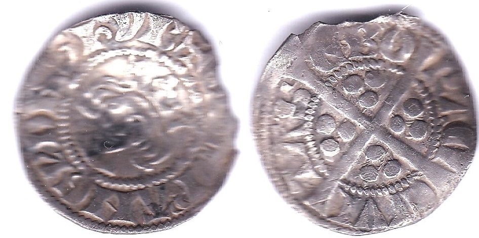 Edward I -Penny York mint-VF, but bent and segment missing.