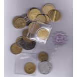 Tokens (24) , includes 6d S. Maurice's York, 1 1/4d G A Russell Long Sutton, Roundway Devizes 6d
