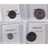 Roman Bronzes - Probus (AD376-282), Theosius I(AD379-395), Constains(AD337-350), Constantine II (