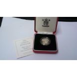 Great Britain 1999- Silver proof one pound Piedfort-Royal Mint red box and certificate