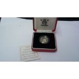 Great Britain 2000-Silver proof, Piedfort one pound, red Royal Mint box and certificate