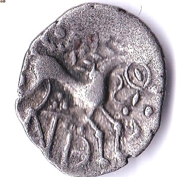 Celtic inscribed coinage - The Iceni - Silver unit two opposed crescents-R .Horse ANTED-Spink -NVF - Image 2 of 3