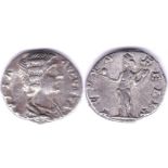 Roman Imperial -Julia Domna -AD 208-211 - AR denarius -Rev: Venus Felix-NVF, small flan