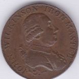 Token-1790 Warwickshire John Wilkinson - halfpenny token, D+H 387, Edge (Willey Snedshill, Bersham