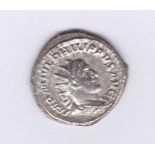 Roman Phillip I-(AD244-249) silver Denarius, GVF+