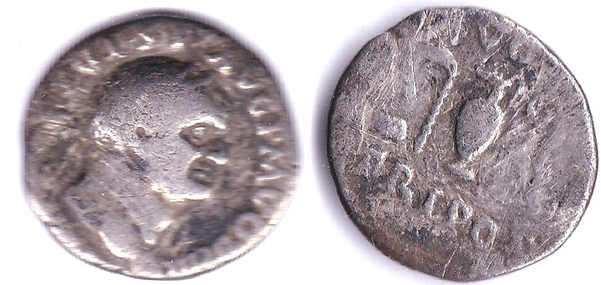 Roman Imperial -Vespasion 69-79 AD AR denarius - Rev: Sacrificial Instruments-Fair to fine