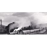 Photograph 10" x 8" - 26/9/87-6000 "King George V" accelerates away from Craven Arms en route from