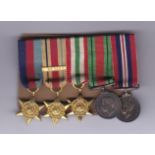 WWII-medal group of fine medals 1939-48, Africa Star with bar 8th Army, Italy Star, Defence medals