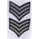 British RAF Post WWII Sergeants Cloth Chevron Insignia Rank Stripe pair.