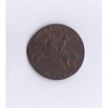 Token (Norfolk) 1793 Norwich Halfpenny token, mounted Dragon, Queenbay's rev Barrads 1793, John Rock