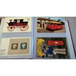 Postcards-A collection in an album of cards on a postal theme includes Southwold Railway Pillar