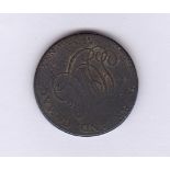 Token (Ireland)-1792 Camac Kyan and Camac, halfpenny, female seated with harp, 12 on more strings,