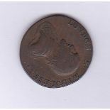 Token (London + Middlesex)-1792 halfpenny, Bust of Shakespeare, rev Commerce AVF (S928)