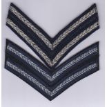 British RAF WWII Corporals Cloth Chevron Insignia Rank Stripe pair.