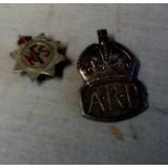British WWI A.R.P. Silver badge And National Fire Service badge. Nice badges