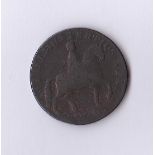 Token (Yorkshire)-Hull halfpenny, Equestrian Statue of William III, rev Shield, Garton's edge F/GF