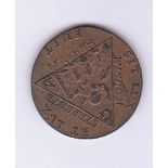 Token (Middlesex) Masonic halfpenny Freemason's Arms R Cupid in triangle black horse edge VF