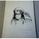 Ephemera-Artists 1867 stock book, with a range of mostly pencil sketches in France to 1872, few