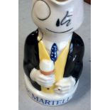 Staffordshire Martell Cognac Water Jug-Approx 9" tall, made by Handley C1960's