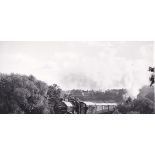 Photograph 10" x 8" - 26/9/87-600 "King George V" climbs Llanvihang-gel Bank at Triley Mill en route