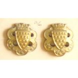 British WWII Duke of Cornwall's Light Infantry Collar Badge (Brass, Lugs)