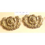 British Collar Badge Pair -The Royal Hampshire Regiment - Gilding Metal-Pair CBPR6