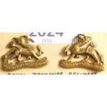 British Collar Badge Pairs -The Duke of Wellingtons Regiment-(West Riding) Collar Pair Officers-