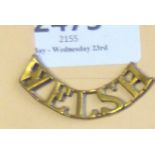 British Shoulder Titles-The Welsh Regiment - Welsh(W1149)