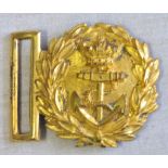 British Victorian Royal Navy Officers Gilt Belt Buckle, fantastic frosting, only one section but
